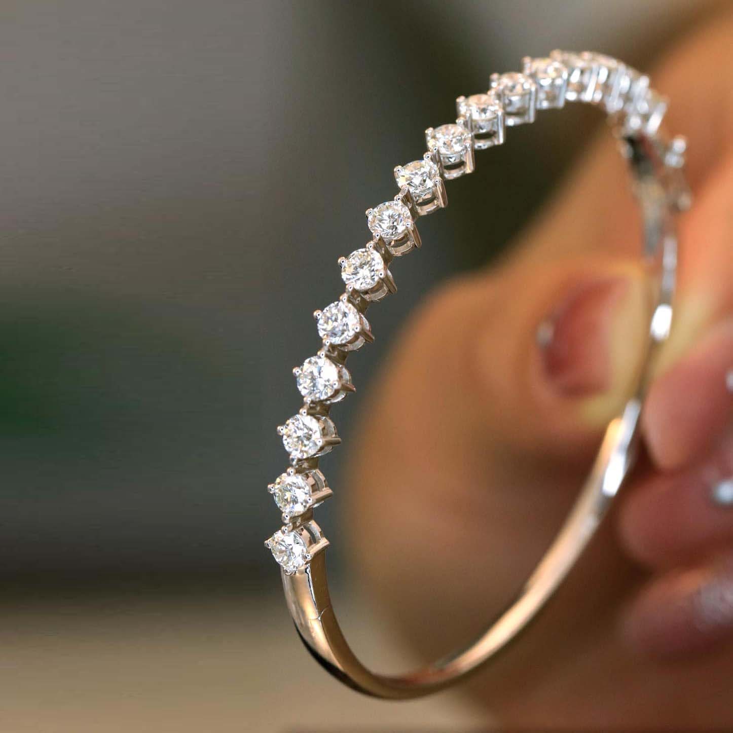 18K天然鑽石-四爪經典鑽石手鐲 - 第4張圖 18K天然鑽石-四爪經典鑽石手鐲