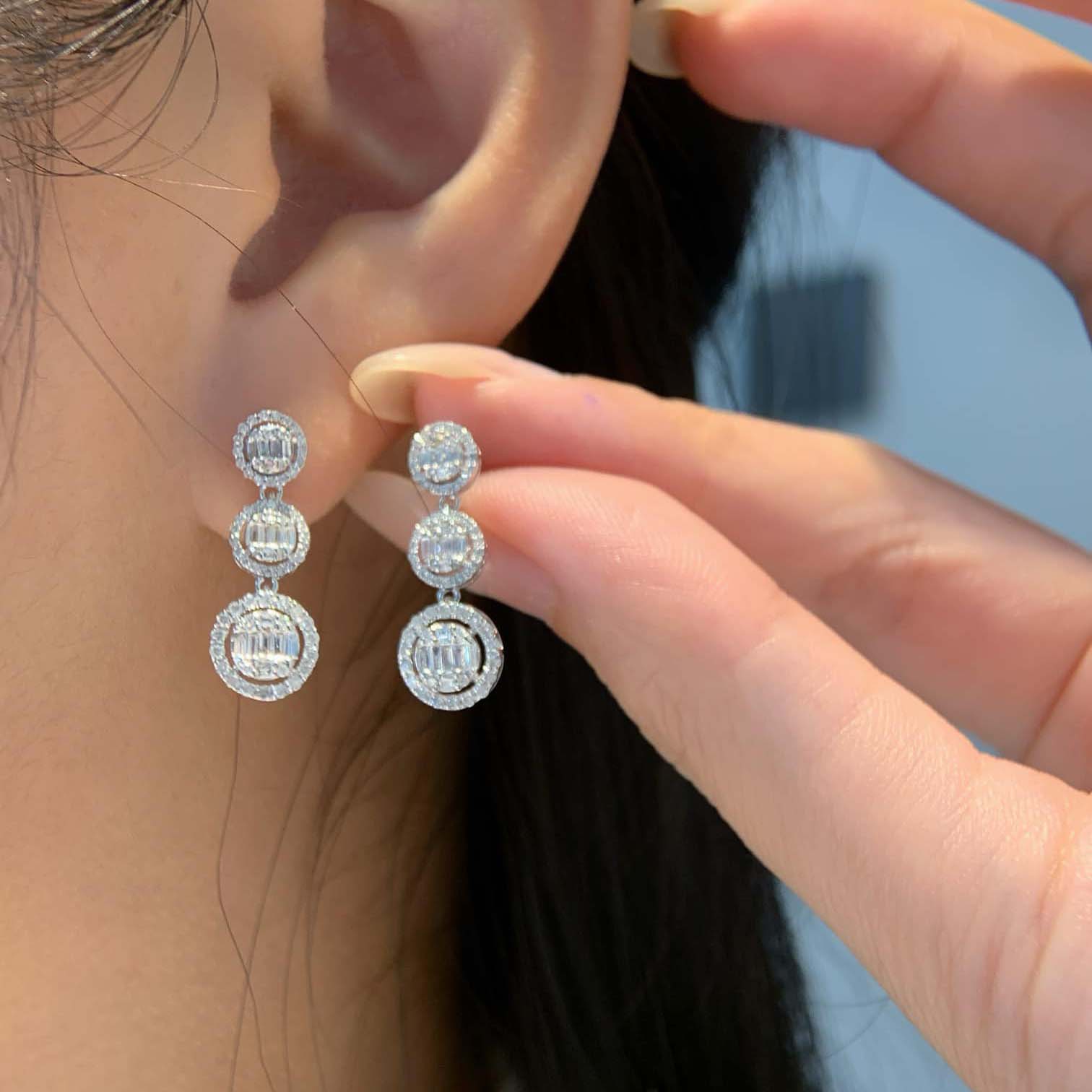 18K天然鑽石-漸變圓形冰糖耳環 - 第9張圖 18K天然鑽石-漸變圓形冰糖耳環