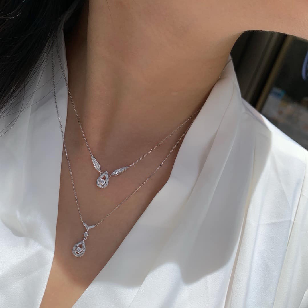 18K天然鑽石-精緻水滴項鍊