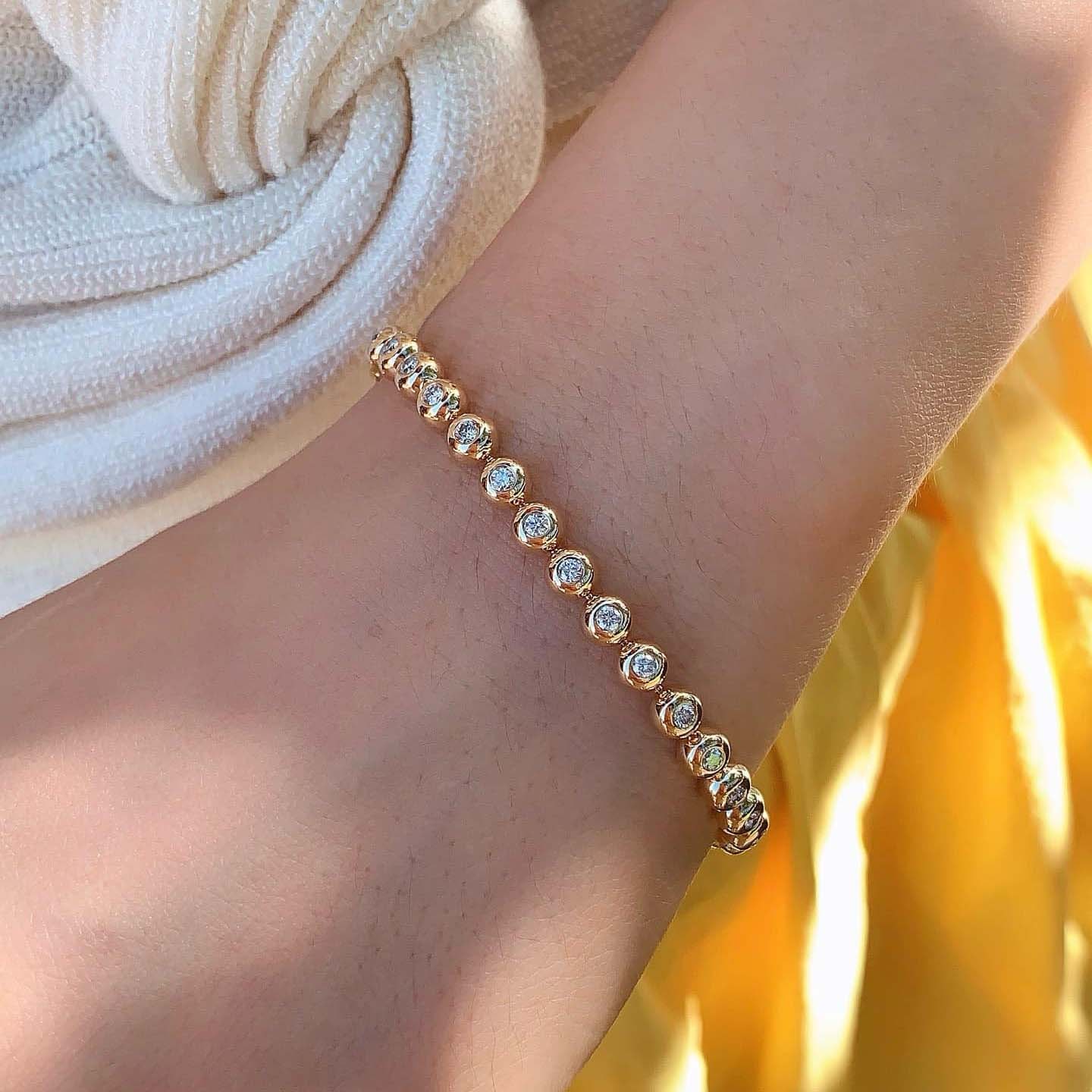 18K天然鑽石-超閃亮泡泡手鍊