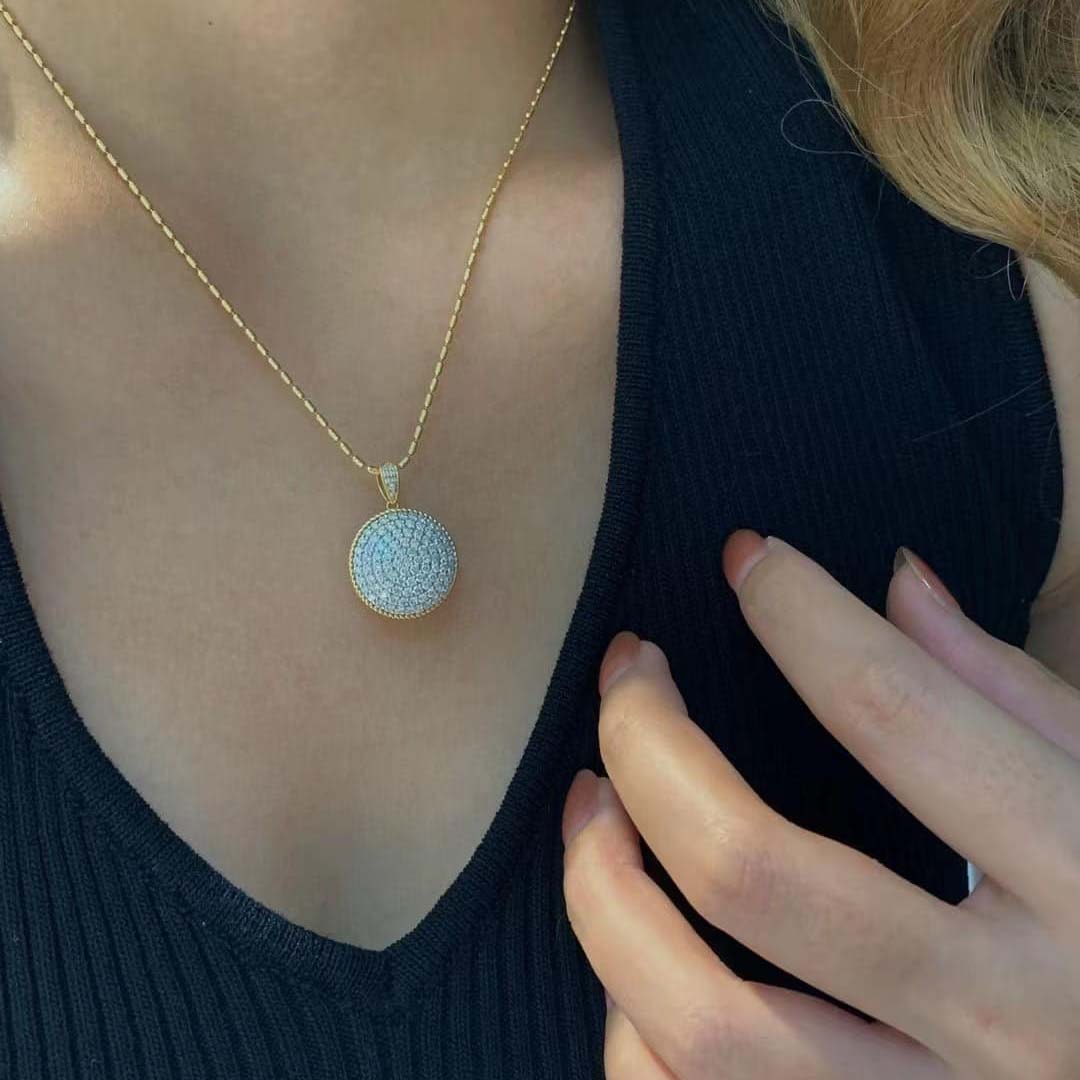 18K天然鑽石-滿鑽五圈大餅墜飾