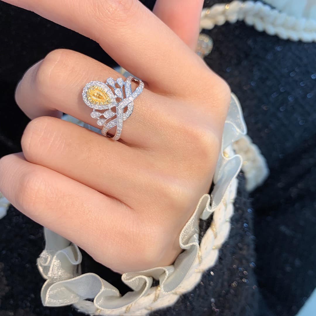 18K天然黃鑽-豪華皇冠戒指