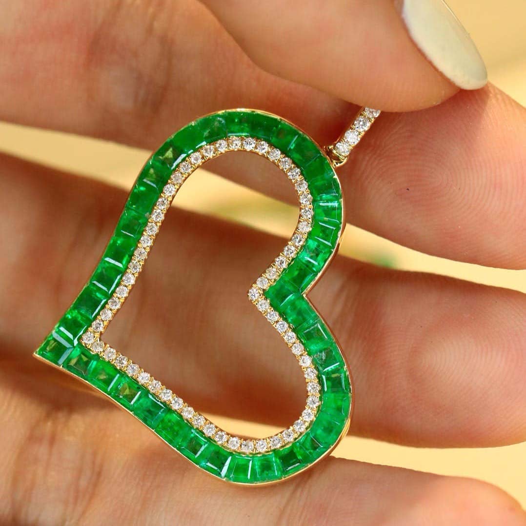 18K天然祖母綠-心形墜飾 - 第2張圖 18K天然祖母綠-心形墜飾