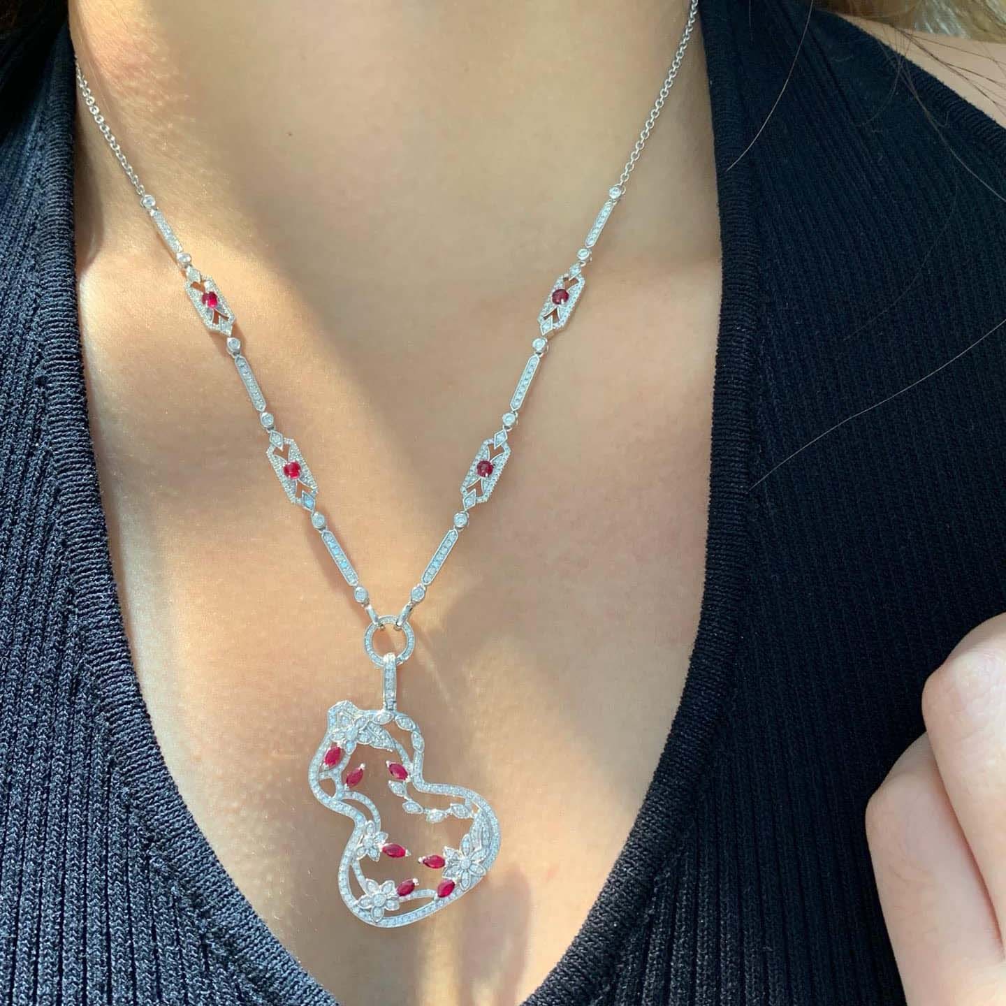 18K天然鑽石-紅寶石/祖母綠葫蘆套組 - 第2張圖 18K天然鑽石-紅寶石/祖母綠葫蘆套組