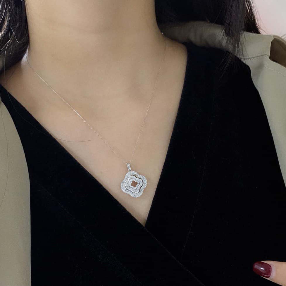 18K天然鑽石-大四葉草墜飾