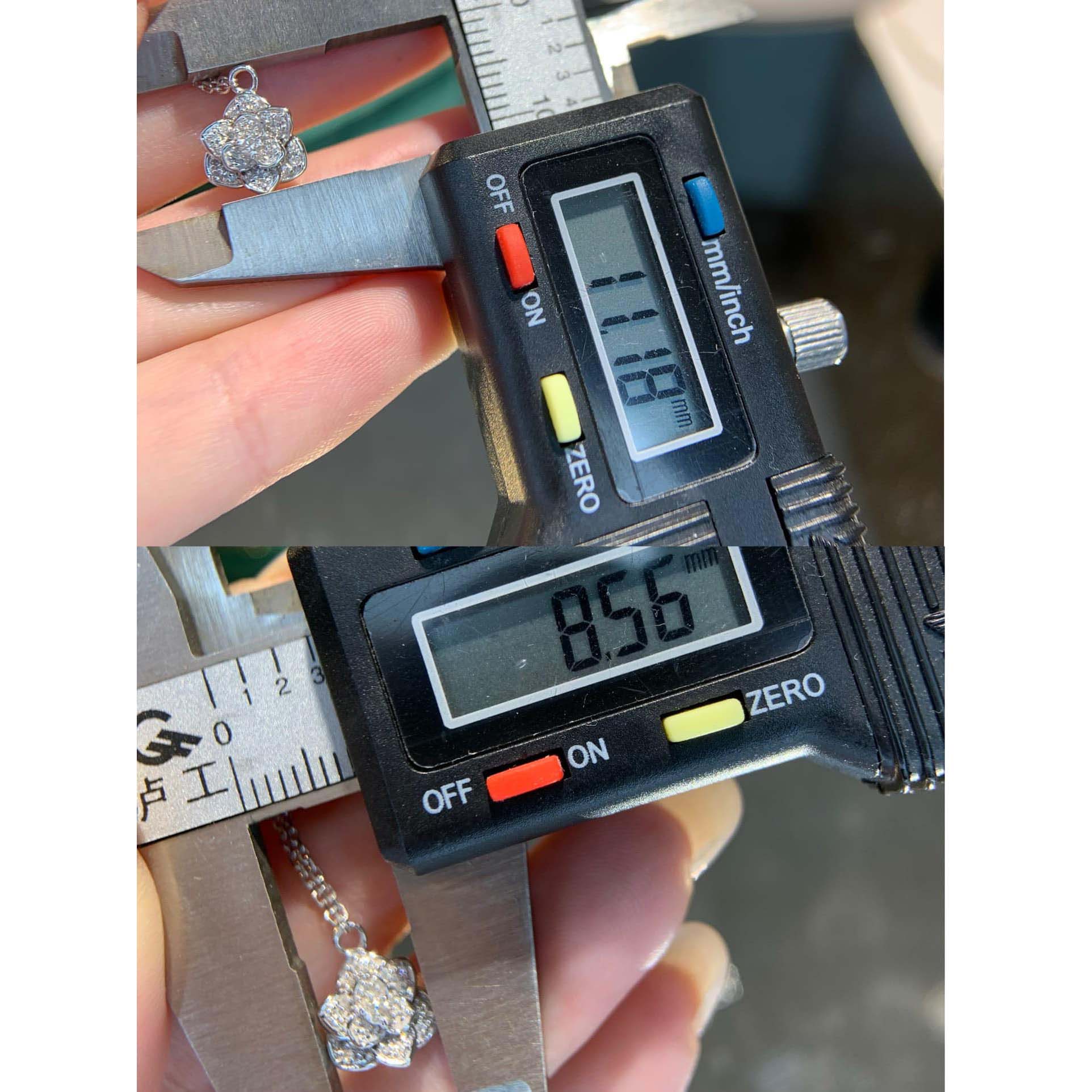 18K天然鑽石-精緻山茶花項鍊