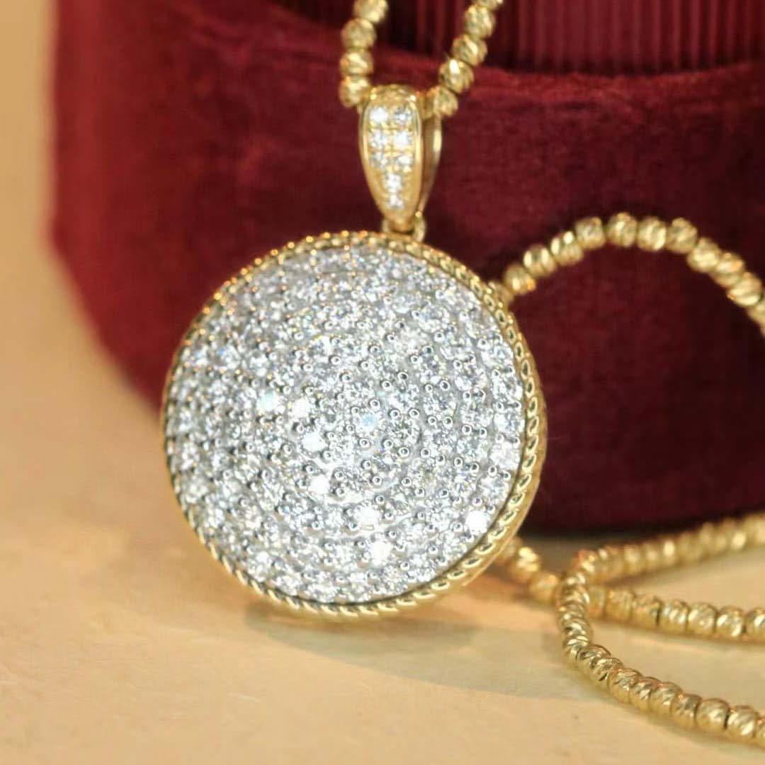 18K天然鑽石-滿鑽五圈大餅墜飾