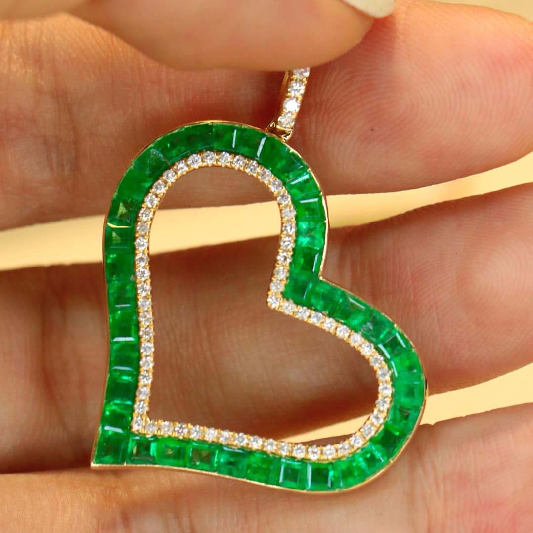 18K天然祖母綠-心形墜飾 - 第3張圖 18K天然祖母綠-心形墜飾