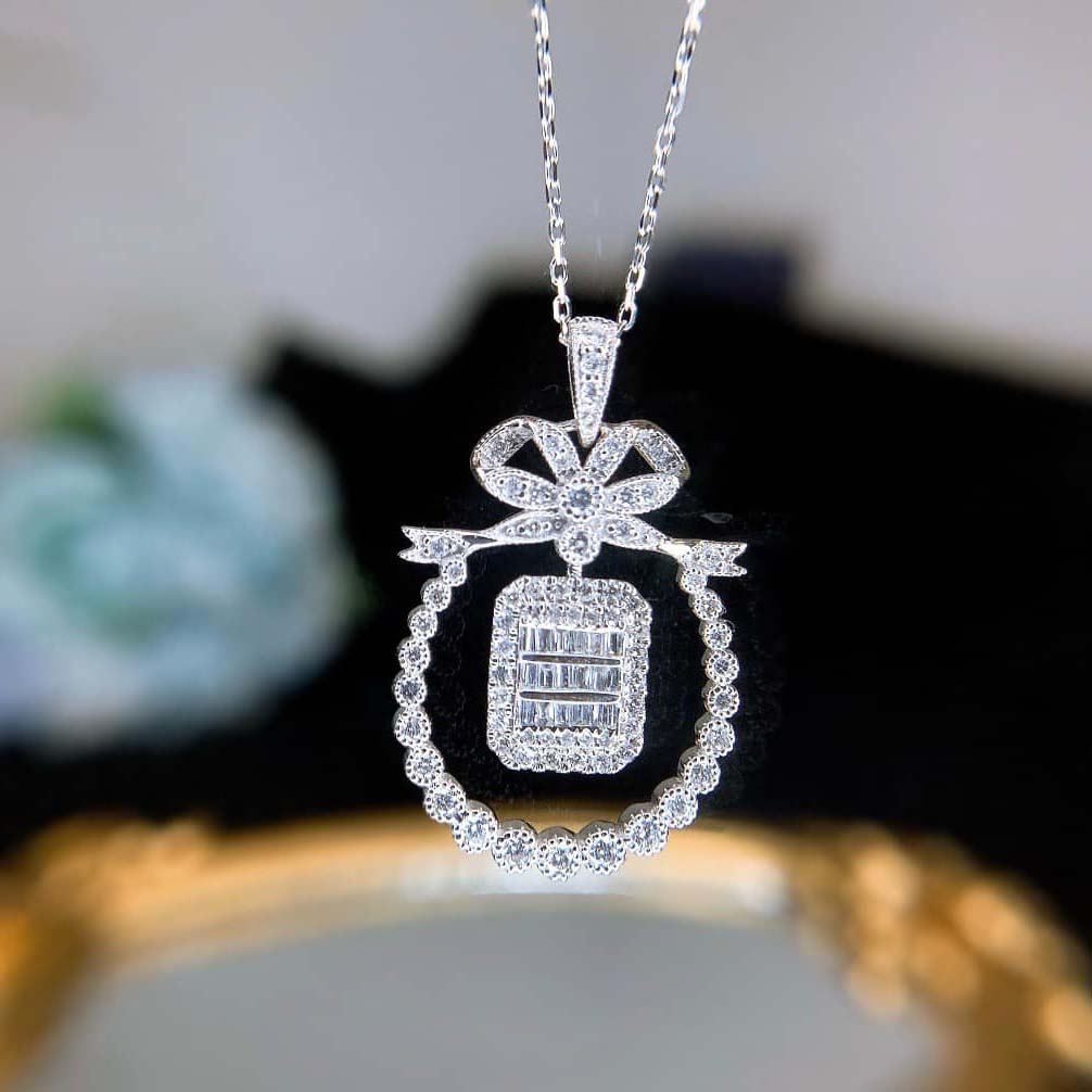 18K天然鑽石-優雅公主墜飾