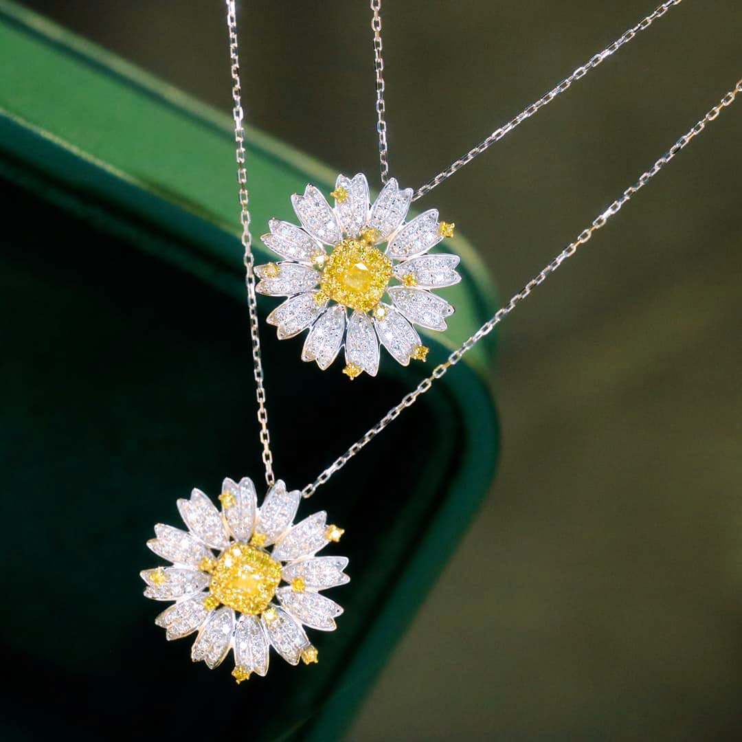 18K天然黃鑽-精緻小雛菊項鍊