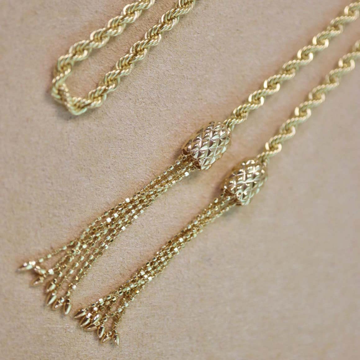 18K天然珍珠-意大利復古抽繩項鍊