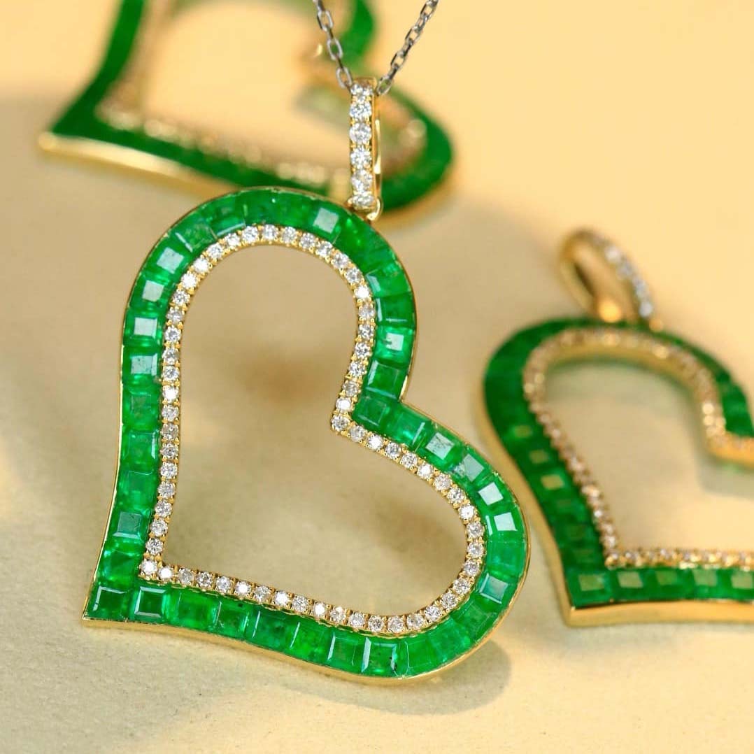 18K天然祖母綠-心形墜飾 - 第4張圖 18K天然祖母綠-心形墜飾