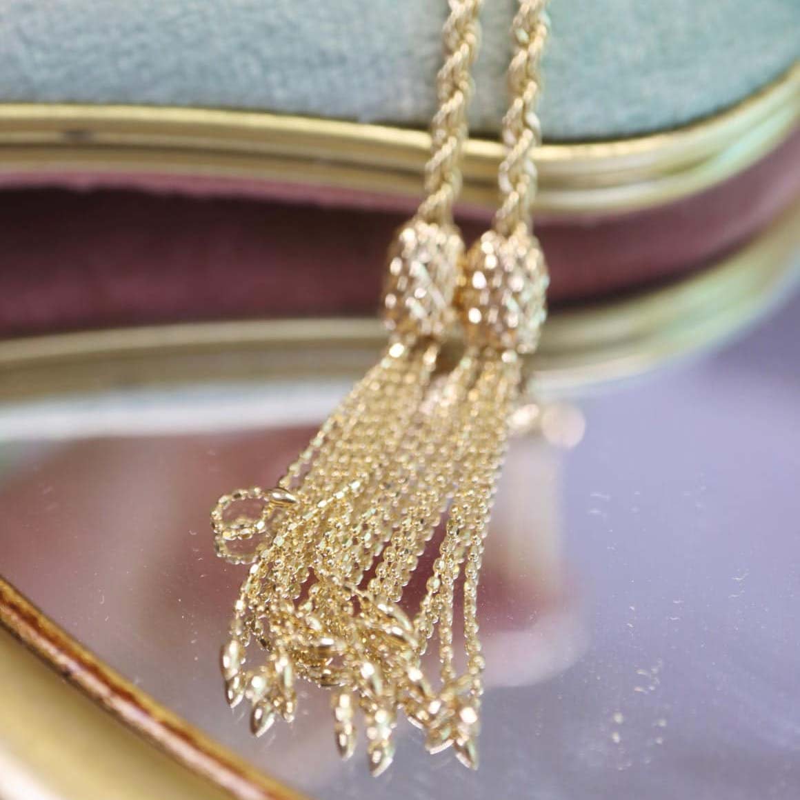 18K天然珍珠-意大利復古抽繩項鍊