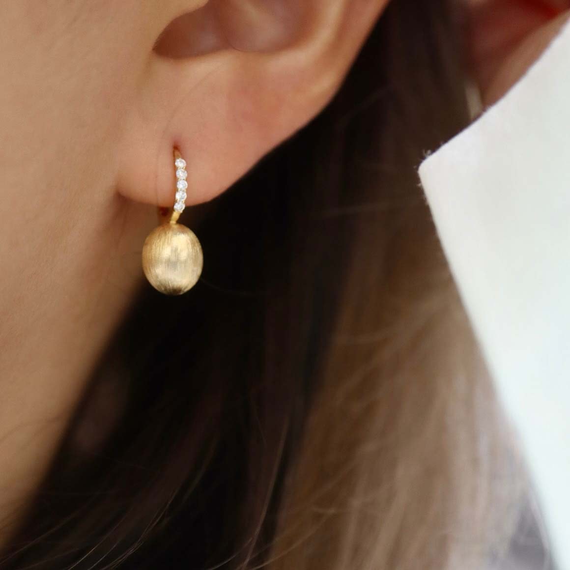 18K天然鑽石-拉絲法式藝術耳扣 - 第6張圖 18K天然鑽石-拉絲法式藝術耳扣