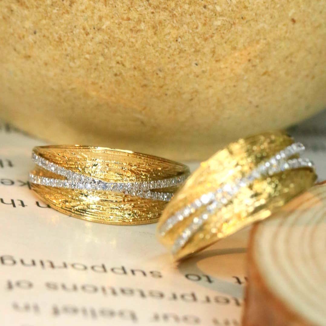 18K天然鑽石-交叉拉絲戒指 - 第5張圖 18K天然鑽石-交叉拉絲戒指