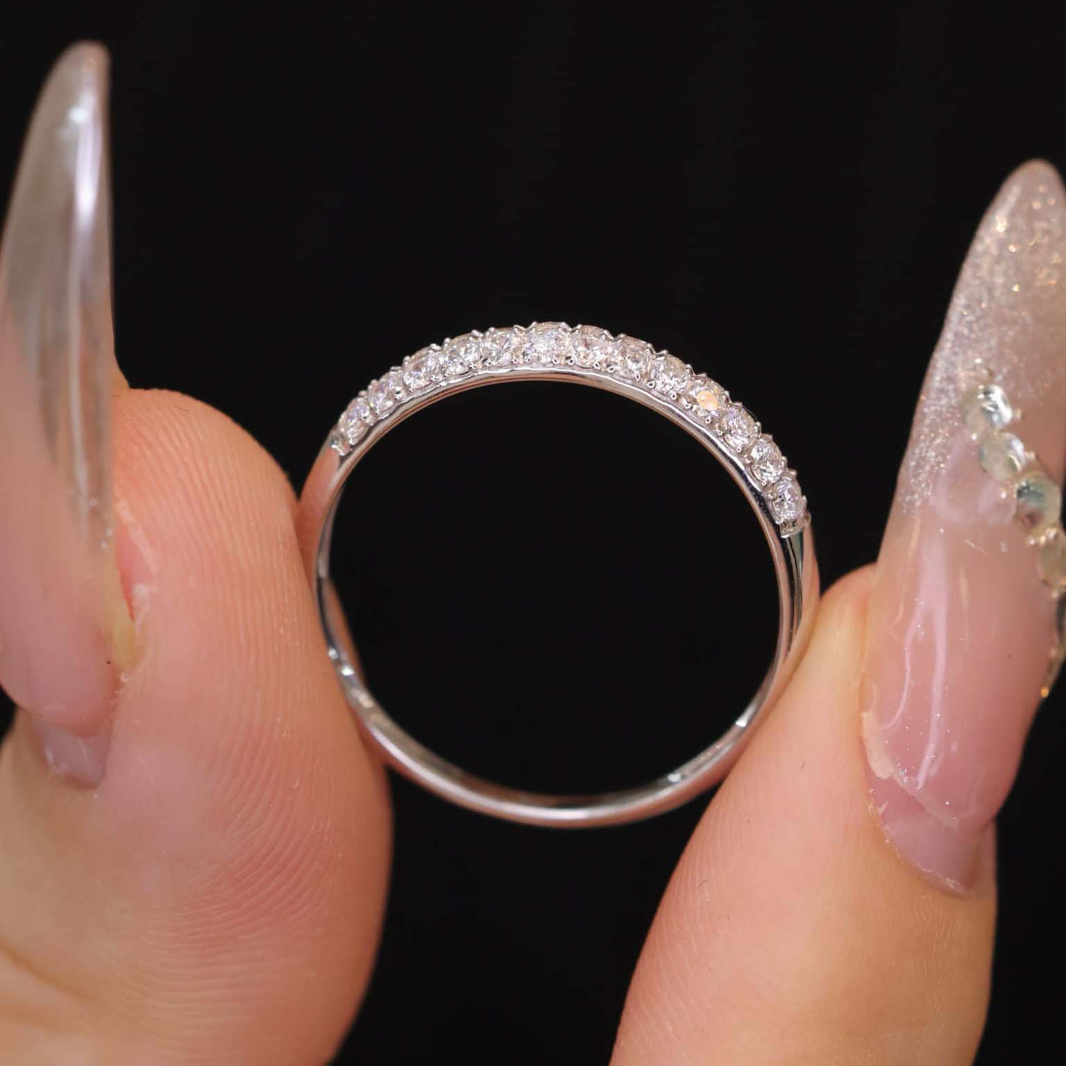 18K天然鑽石-雙層線型戒指