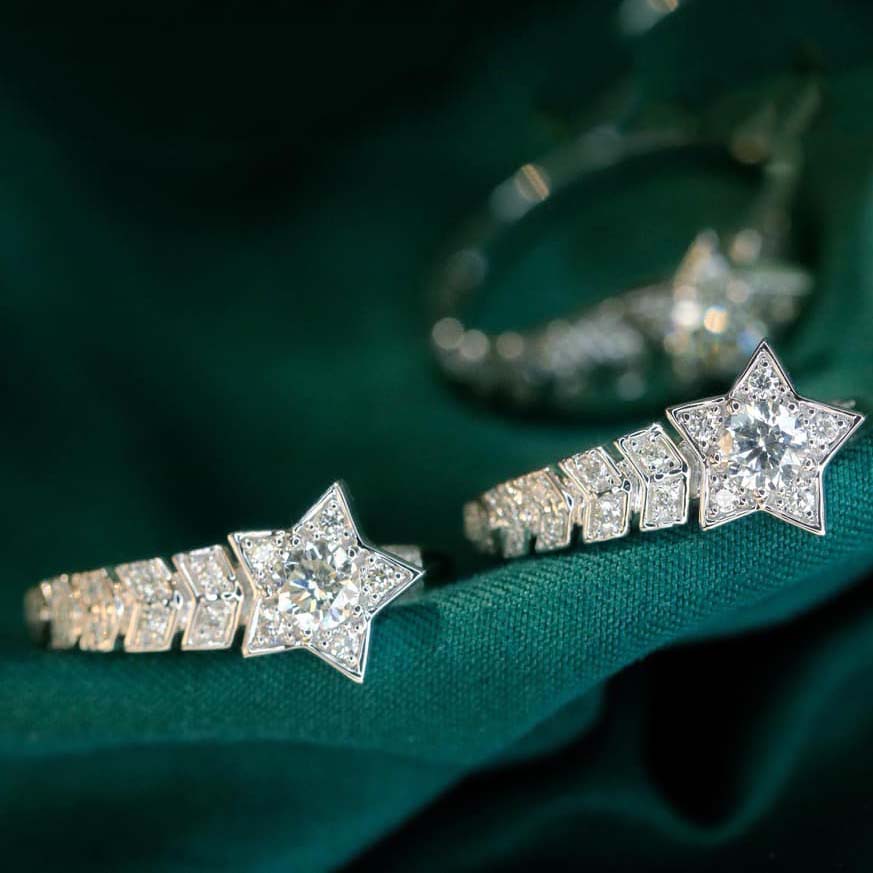 18K天然鑽石-流星經典戒指