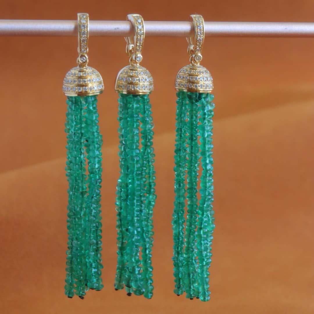 18K天然鑽石-祖母綠流蘇墜飾 - 第5張圖 18K天然鑽石-祖母綠流蘇墜飾