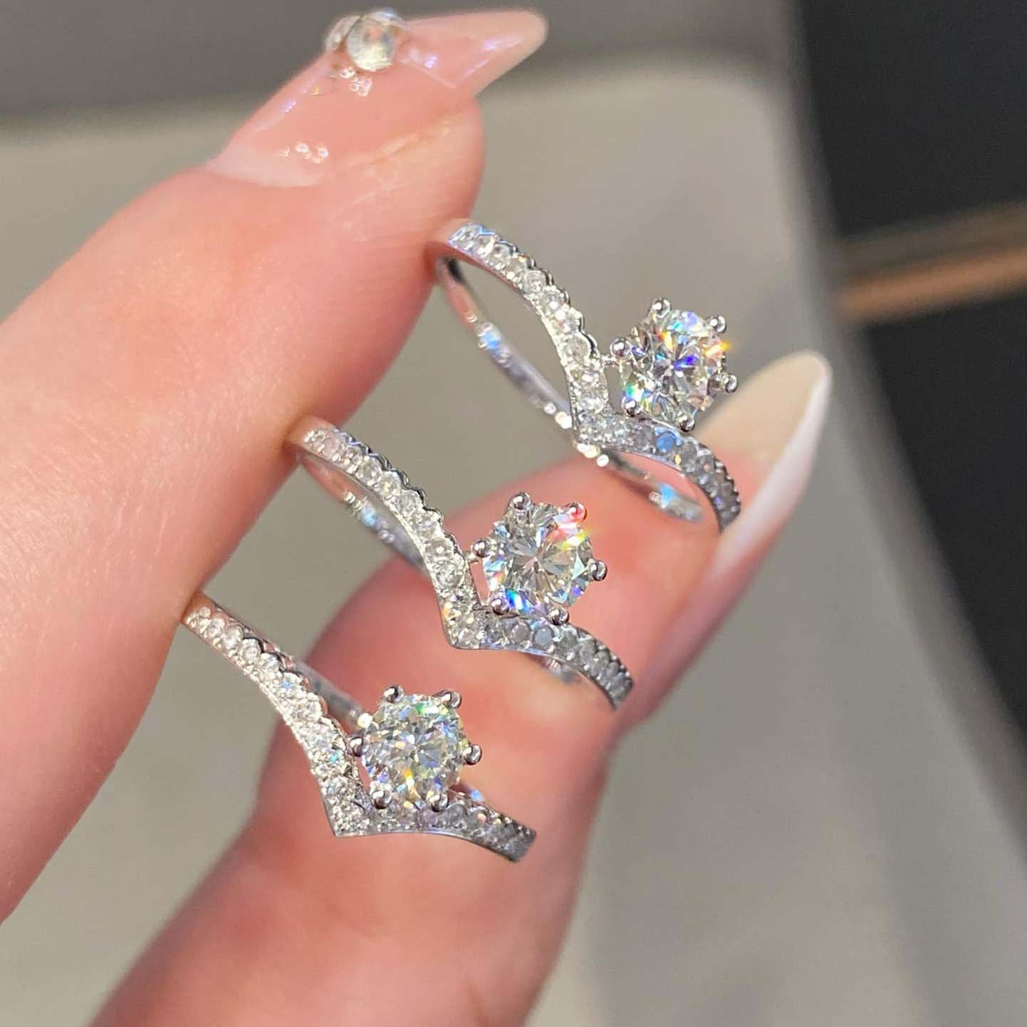 18K天然鑽石-氣質V型皇冠戒指 - 第5張圖 18K天然鑽石-氣質V型皇冠戒指