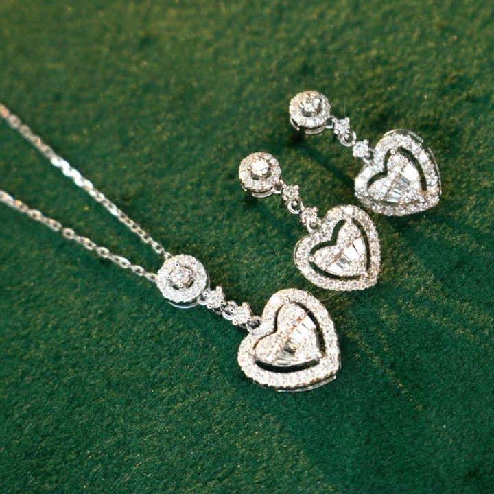 18K天然鑽石-愛心冰糖項鍊/耳環 - 第7張圖 18K天然鑽石-愛心冰糖項鍊/耳環