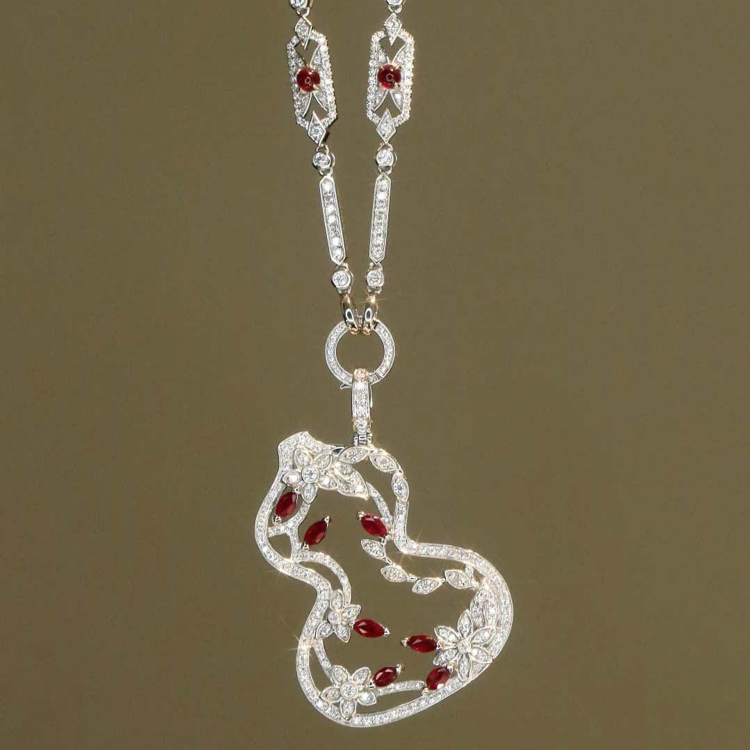 18K天然鑽石-紅寶石/祖母綠葫蘆套組 - 第5張圖 18K天然鑽石-紅寶石/祖母綠葫蘆套組