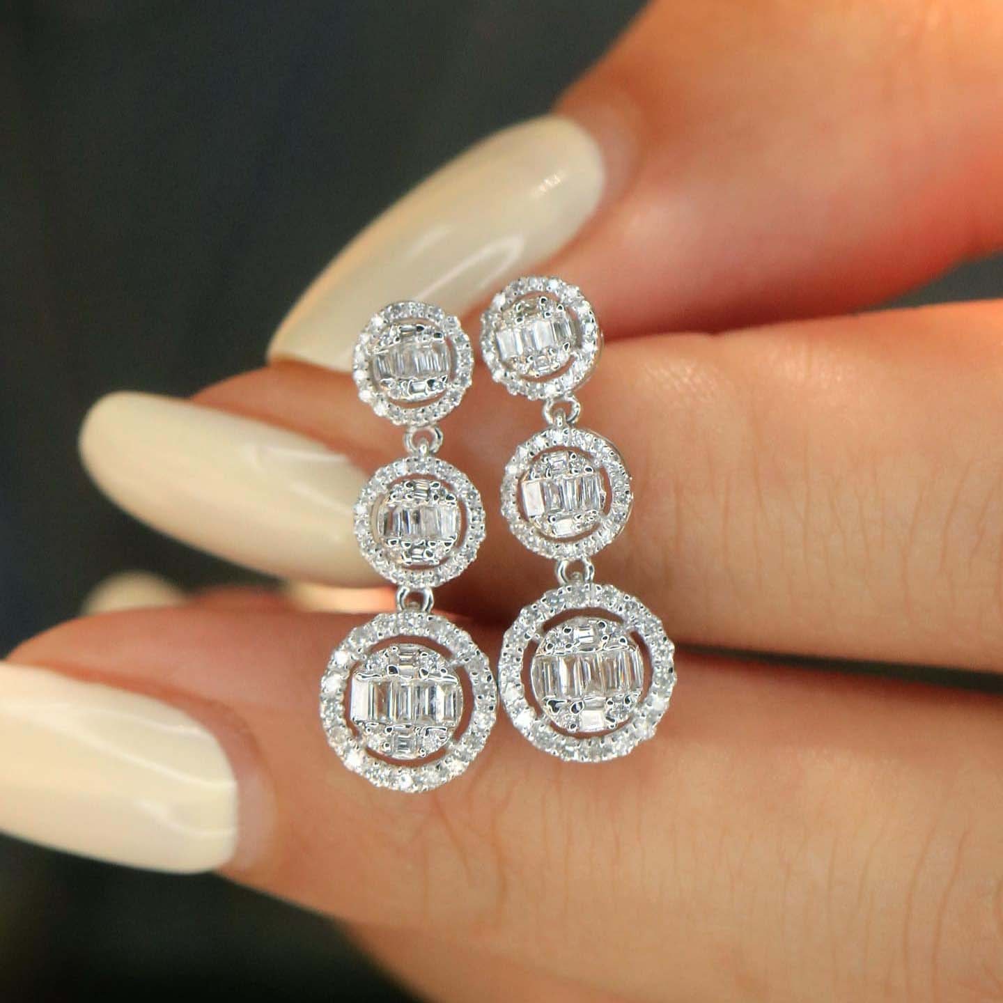 18K天然鑽石-漸變圓形冰糖耳環 - 第3張圖 18K天然鑽石-漸變圓形冰糖耳環