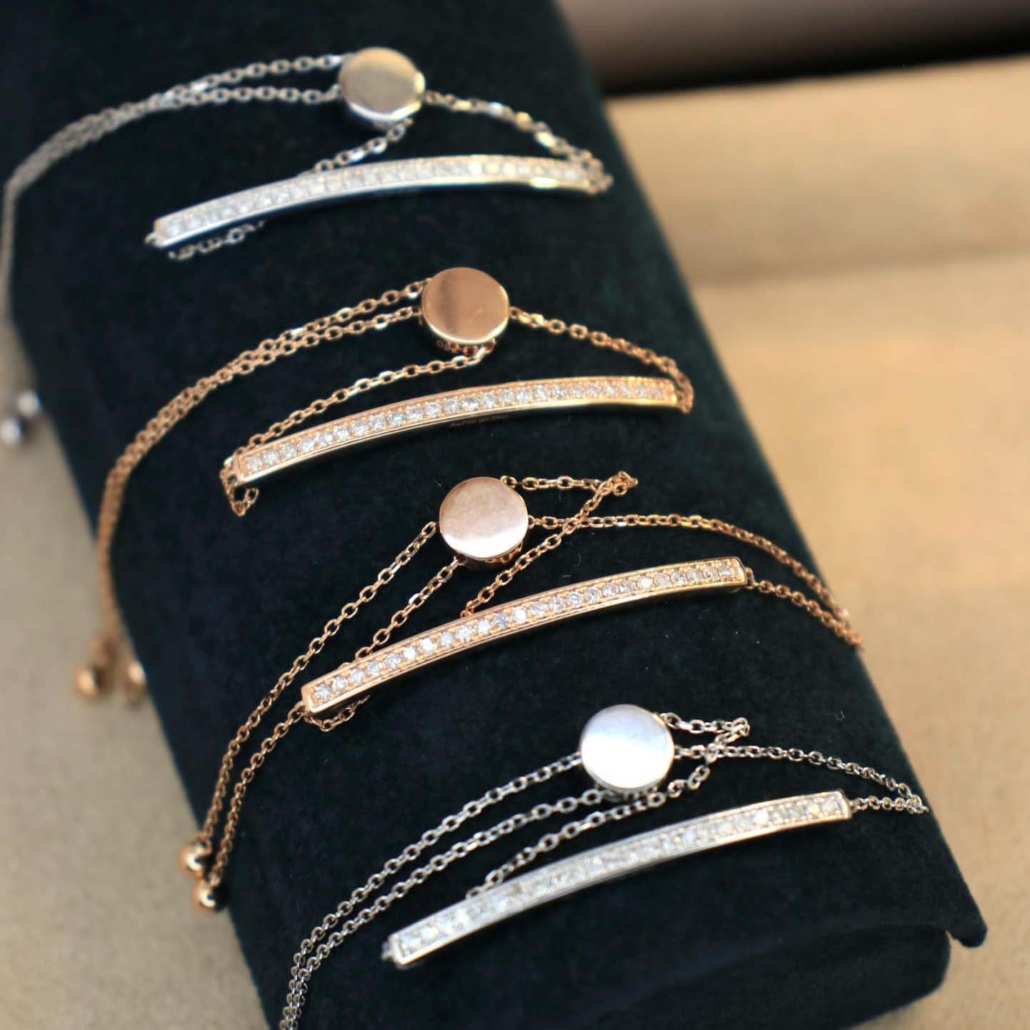 18K天然鑽石-細緻滑動調節手鍊