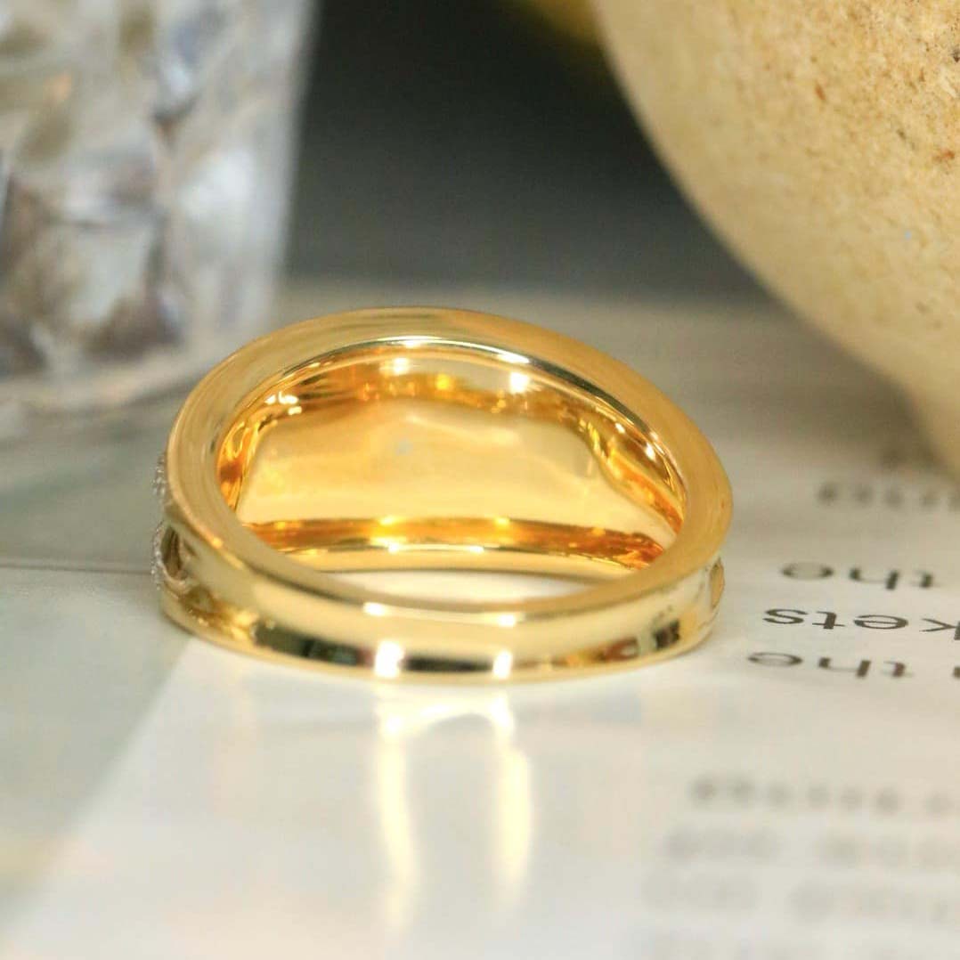 18K天然鑽石-交叉拉絲戒指 - 第6張圖 18K天然鑽石-交叉拉絲戒指