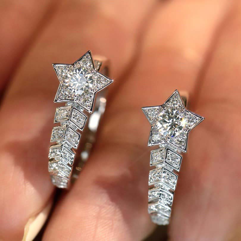 18K天然鑽石-流星經典戒指