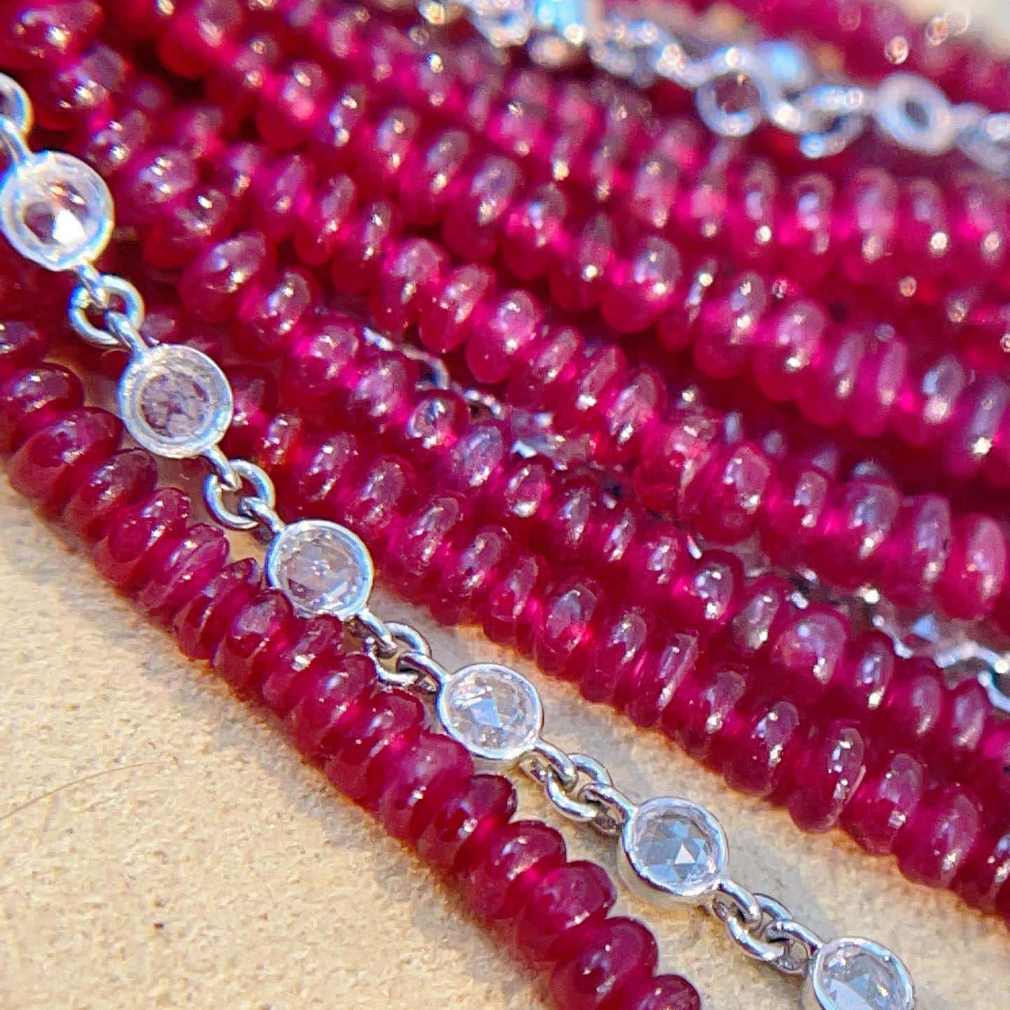 18K天然紅寶石-流蘇墜飾