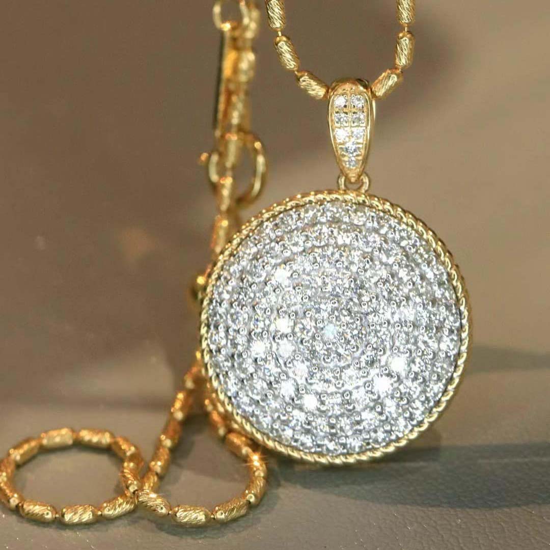 18K天然鑽石-滿鑽五圈大餅墜飾