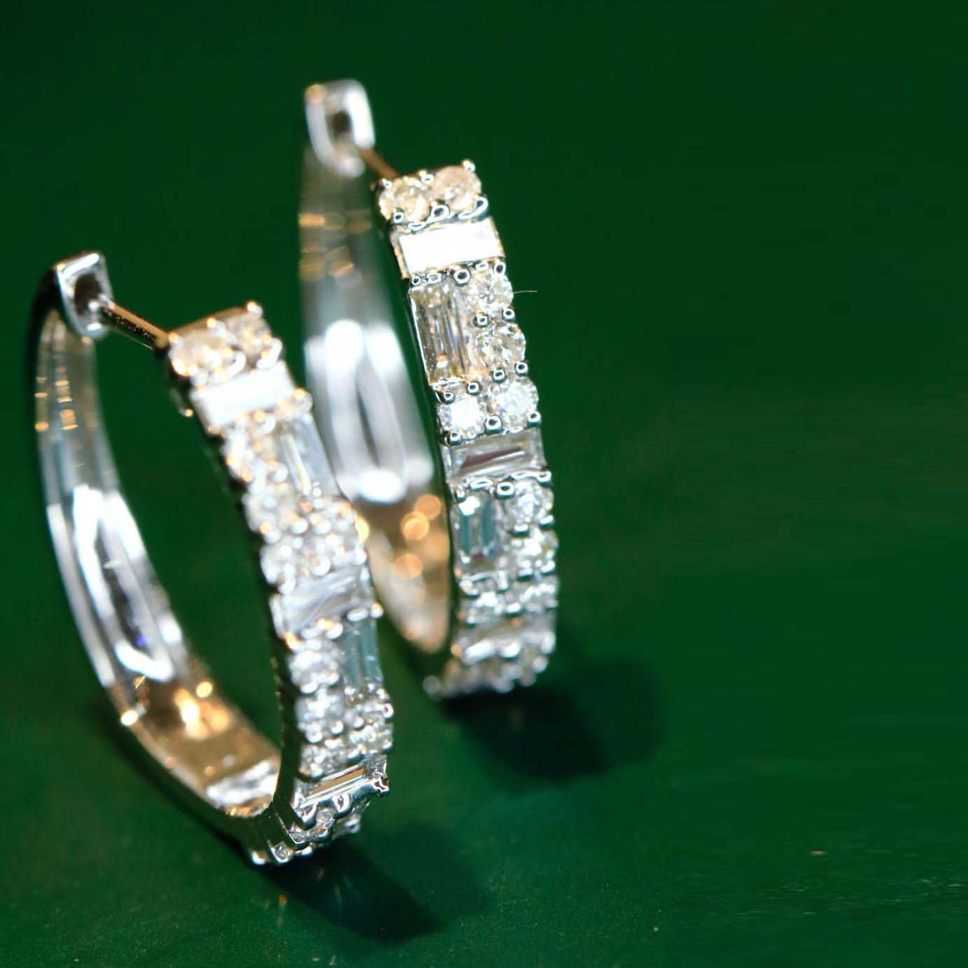 18K天然鑽石-大圈口耳環