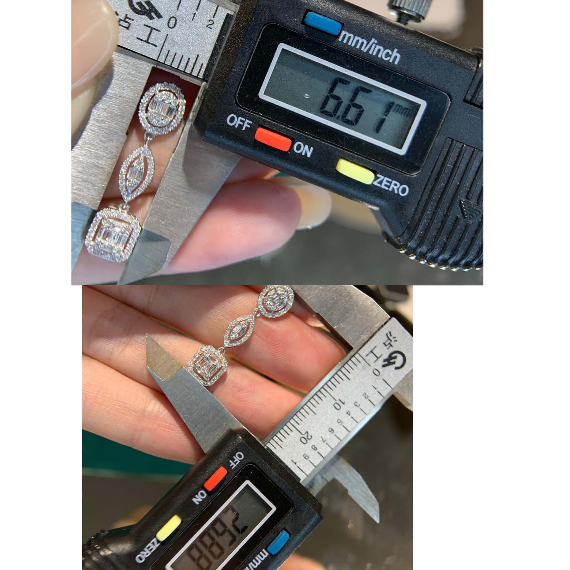 18K天然鑽石-冰糖串串耳環