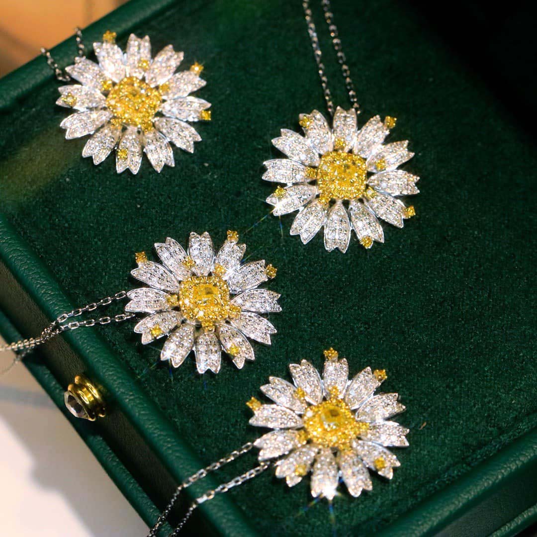 18K天然黃鑽-精緻小雛菊項鍊