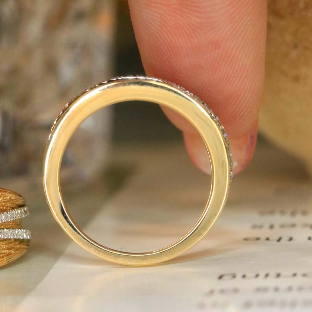 18K天然鑽石-交叉拉絲戒指 - 第7張圖 18K天然鑽石-交叉拉絲戒指