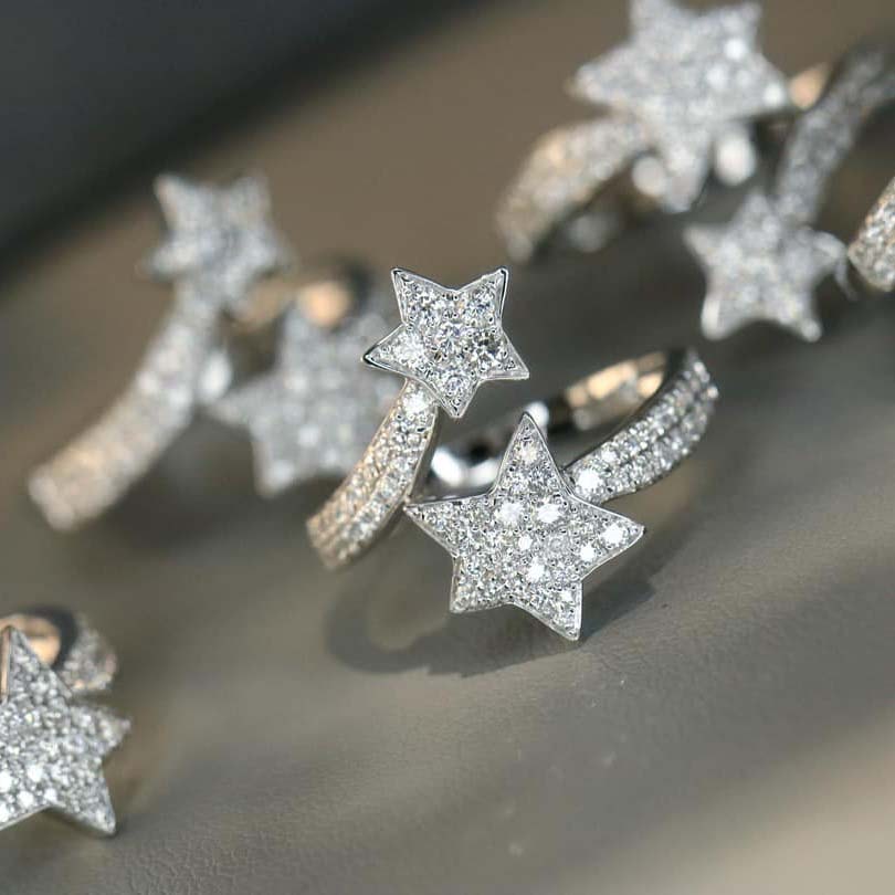 18K天然鑽石流-星環繞戒指 - 第7張圖 18K天然鑽石流-星環繞戒指