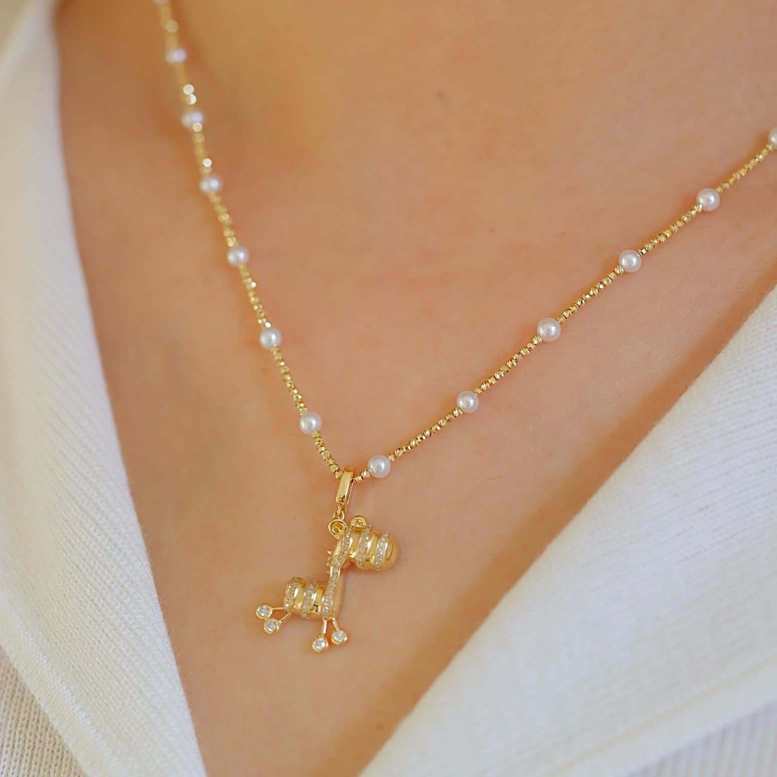 18K天然鑽石-小木馬墜飾