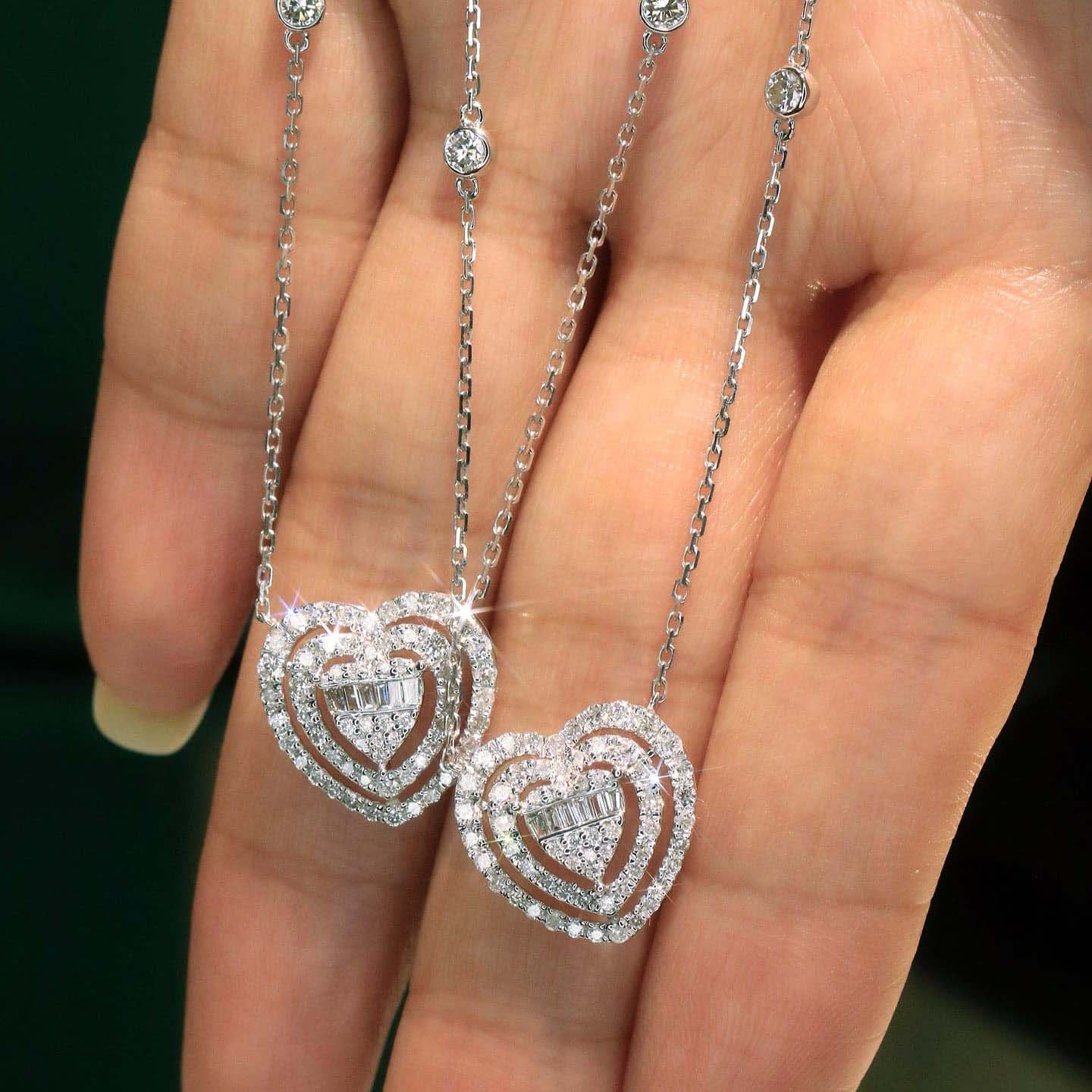 18K天然鑽石-大桃❤️心鑽石項鍊