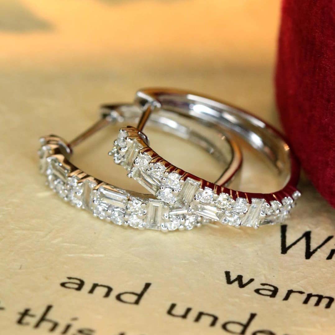 18K天然鑽石-大圈口耳環