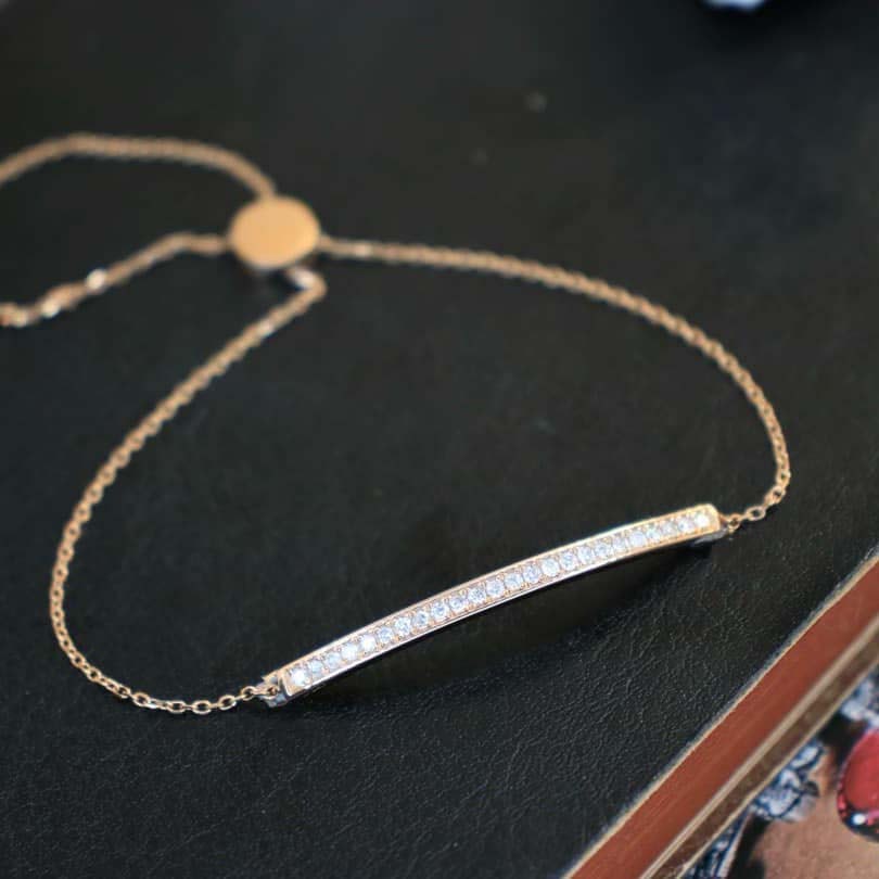 18K天然鑽石-細緻滑動調節手鍊