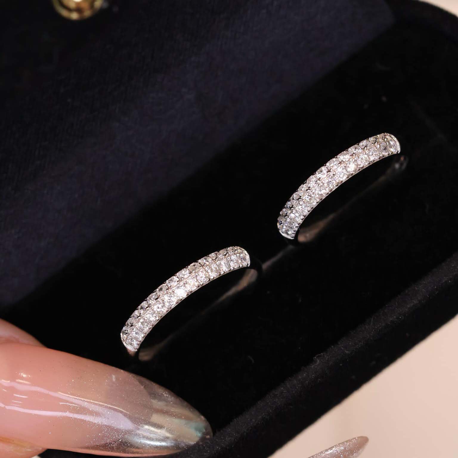 18K天然鑽石-雙層線型戒指