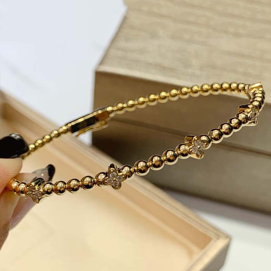 18K天然鑽石-INS四葉草高彈力手鐲