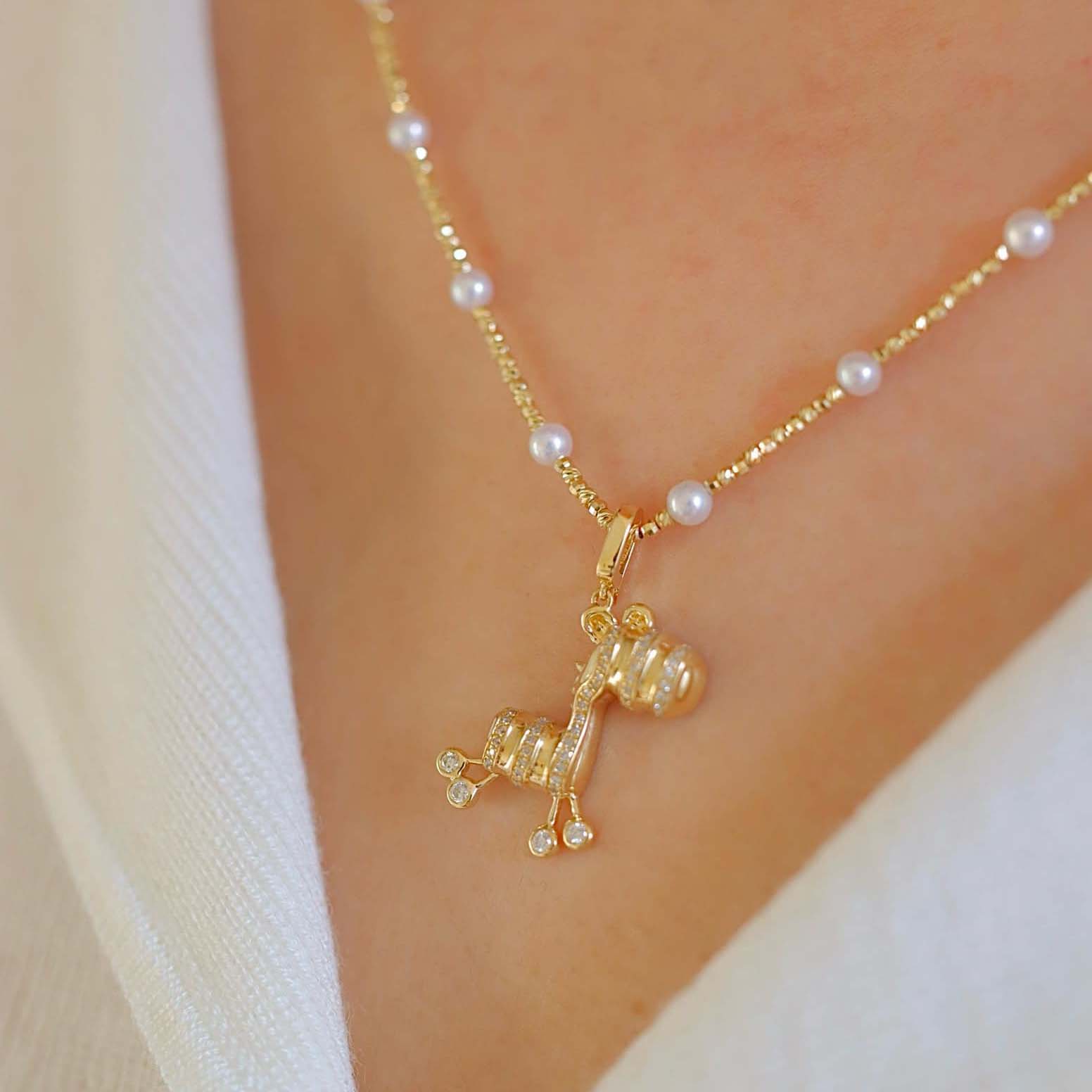 18K天然鑽石-小木馬墜飾