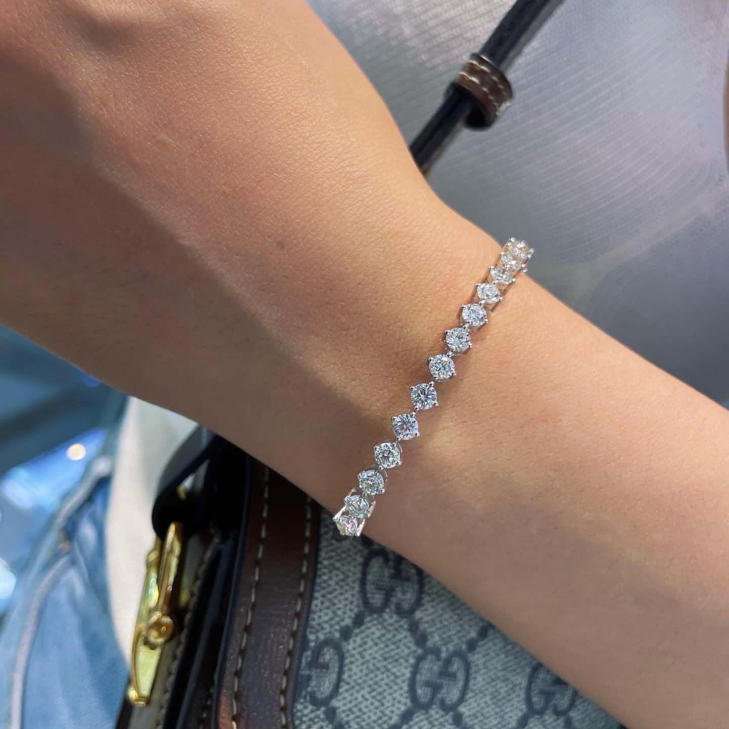 18K天然鑽石-四爪經典鑽石手鐲 - 第11張圖 18K天然鑽石-四爪經典鑽石手鐲