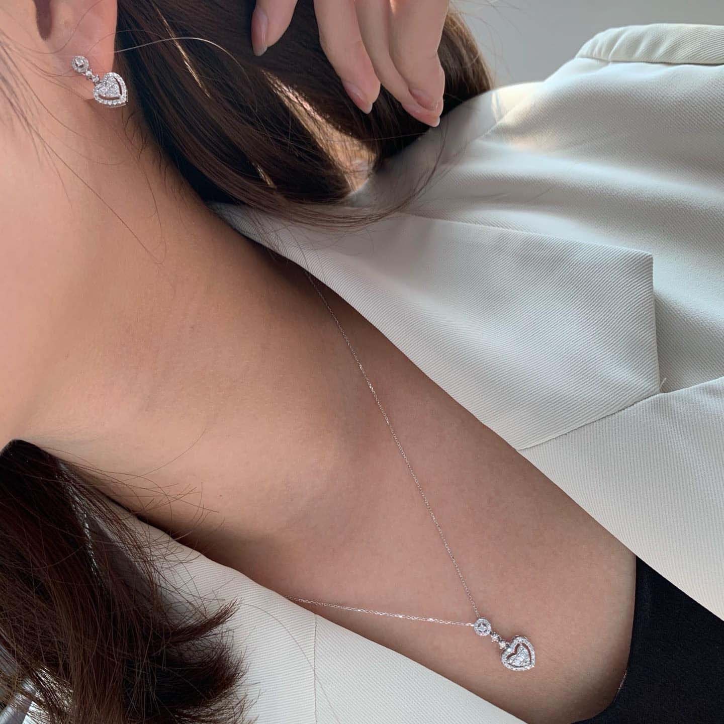 18K天然鑽石-愛心冰糖項鍊/耳環 - 第10張圖 18K天然鑽石-愛心冰糖項鍊/耳環