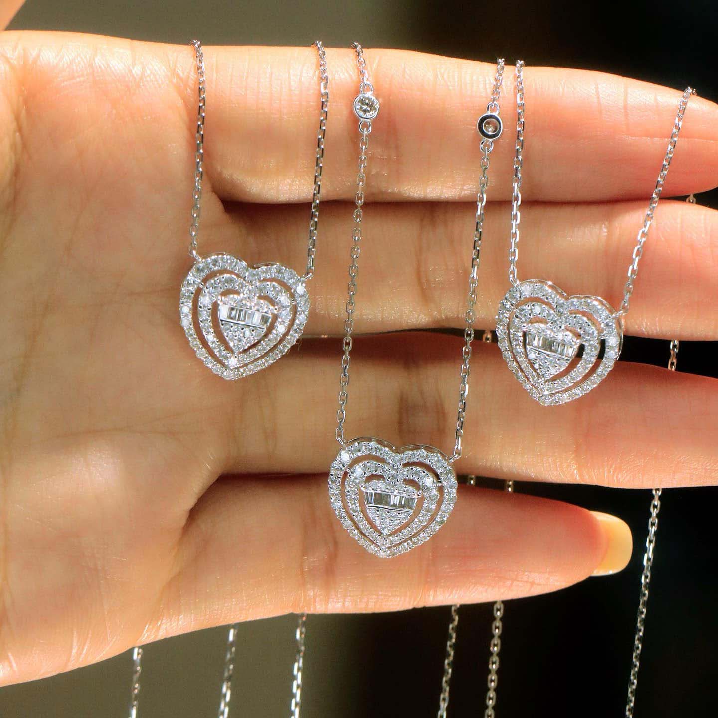 18K天然鑽石-大桃❤️心鑽石項鍊