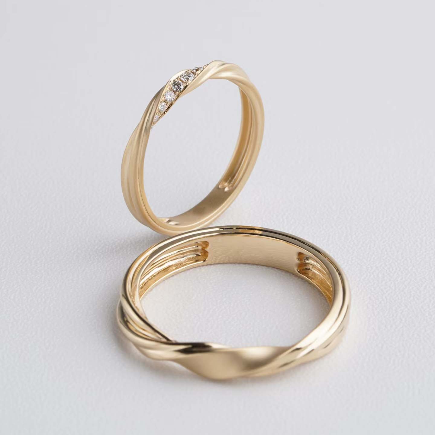 婚戒系列-點點星光扭結對戒訂製 - 第4張圖 婚戒系列-點點星光扭結對戒訂製