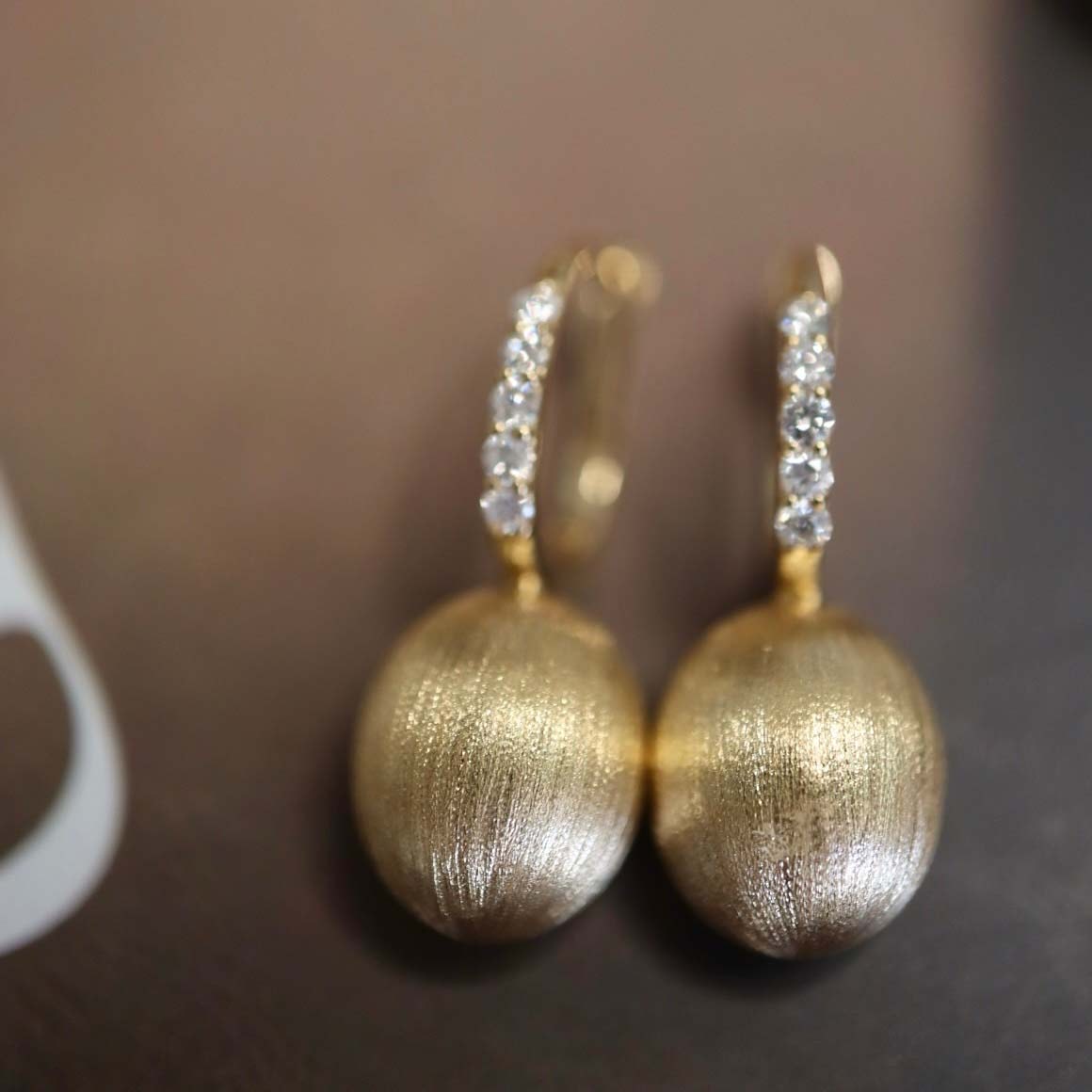 18K天然鑽石-拉絲法式藝術耳扣 - 第10張圖 18K天然鑽石-拉絲法式藝術耳扣