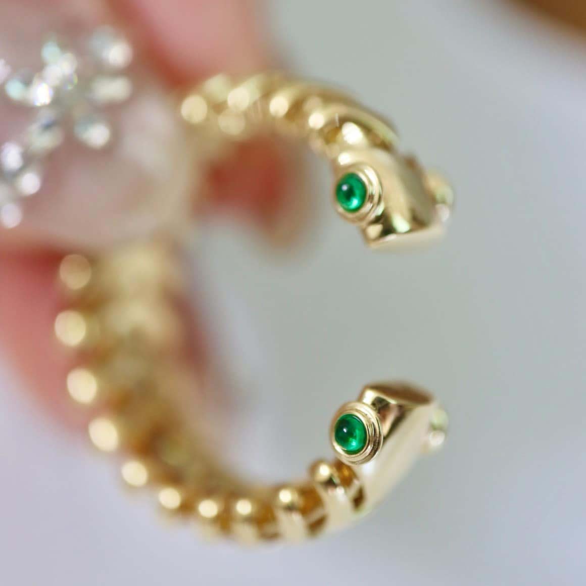 18K天然鑽石-法式vintage老錢風開口戒指