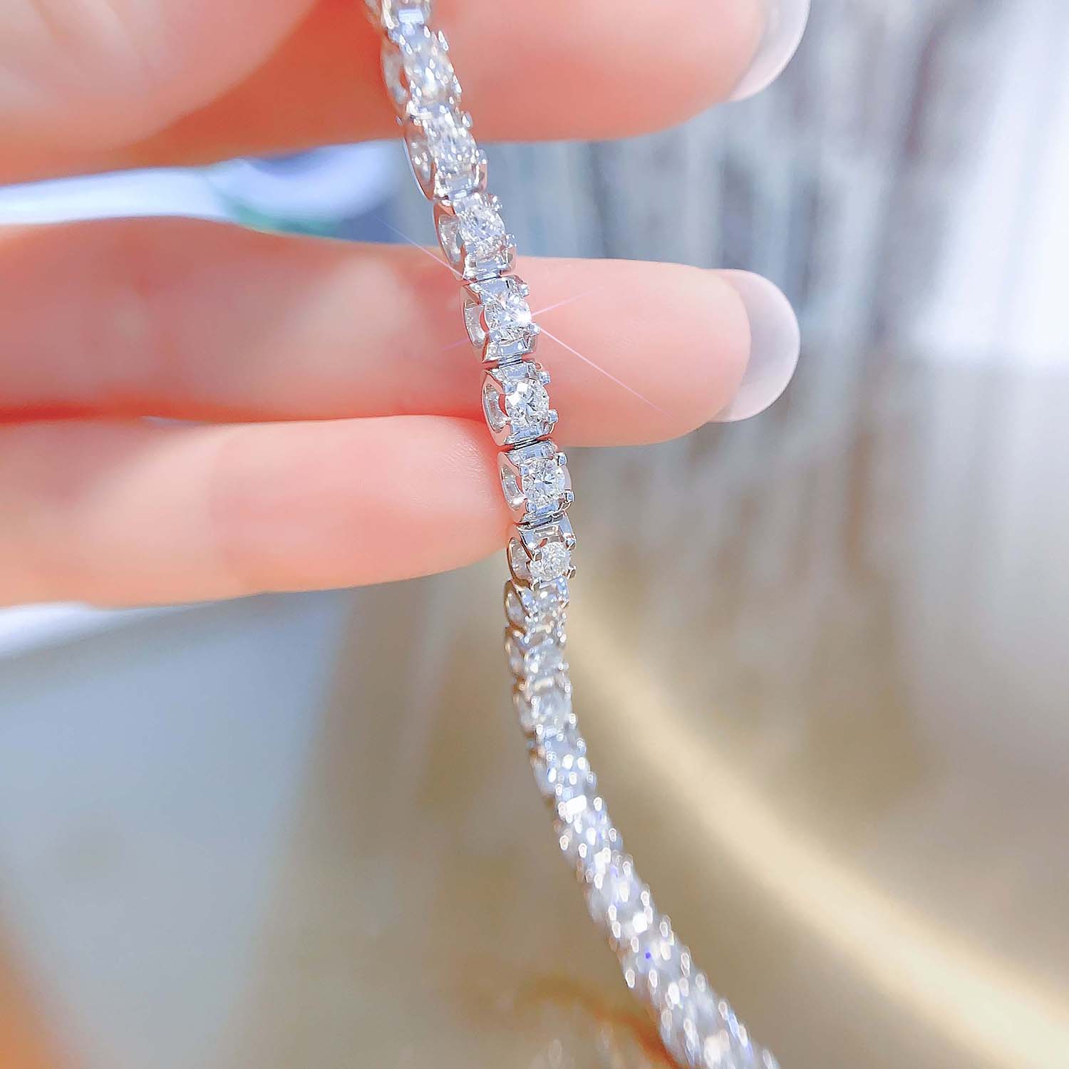 18K天然鑽石-6克拉手鍊 - 第3張圖 18K天然鑽石-6克拉手鍊